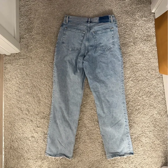 Abercrombie & Fitch Curve Love Light Blue Straight Leg Jeans - Picture 2 of 5